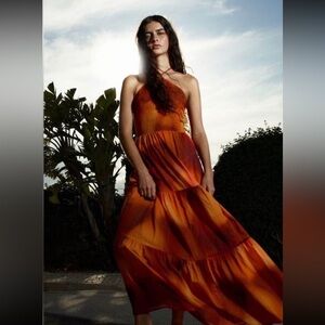Zara One Shoulder Orange Dress